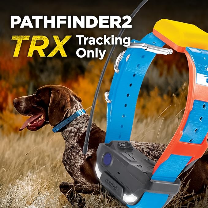 Dogtra Pathfinder 2 TRX Additional Receiver Only Dog GPS Tracker LED Light Blue Collar SmartWatch Compatible Rechargeable Waterproof Free Offline Maps No Monthly Subscription Smartphone Required