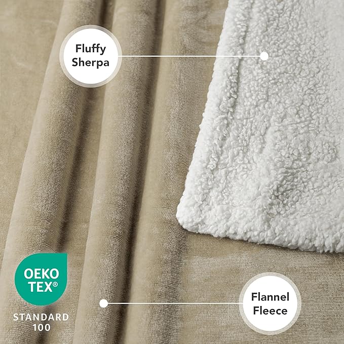 PetAmi Waterproof Dog Blanket for Queen Bed Large XL Dog Throw for Couch Cover Leakproof Furniture Protection, Sherpa Fleece, Reversible Soft Washable 90x90 Taupe