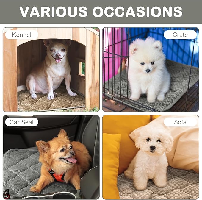 4 Pack Self Warming Cat Mat Self Heating Cat Pad Warm Thermal Pet Bed Washable Dog Crate Pad Body Heat Dog Bed Mat Blanket Non Slip Bottom for Outdoor Indoor Pets