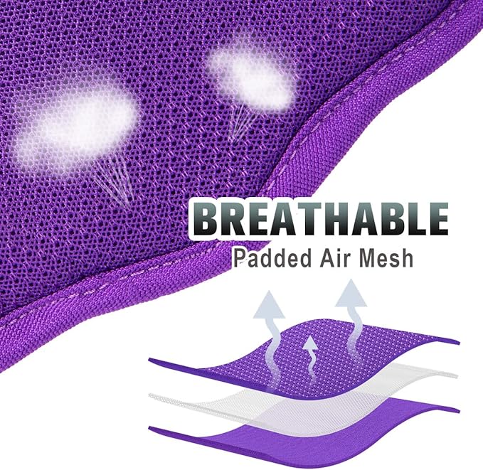 BARKBAY No Pull Dog Harness Large Reflective Dog Harness with Front Clip and Easy Control Handle for Walking Training Running with ID tag Pocket(Purple,S)