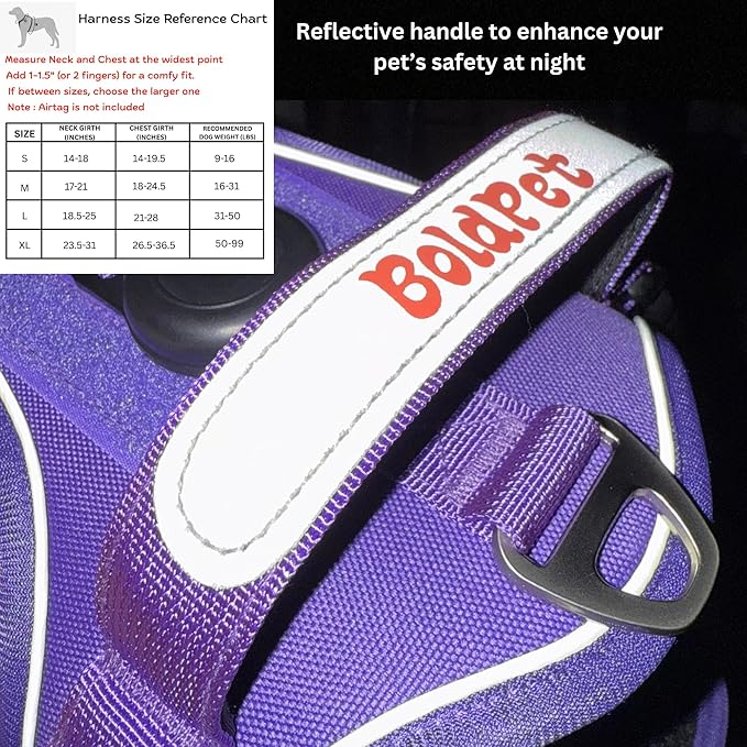 Dog Harness with Airtag Holder and Leash Set-Premium Oxford Breathable Material- Durable Reflective Airtag Dog Harness and Leash Set for Small, Medium, Large and X Large Dogs
