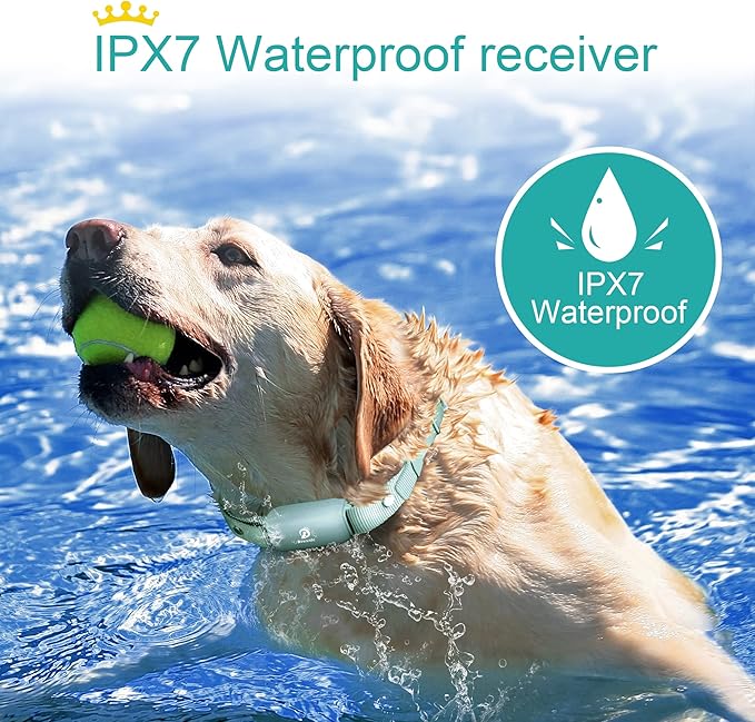 Bousnic Shock Collar for Dogs - Waterproof Rechargeable Dog Electric Training Collar with Remote for Small Medium Large Dogs with Beep, Vibration, Safe Shock Modes (8-120 Lbs) (Green)