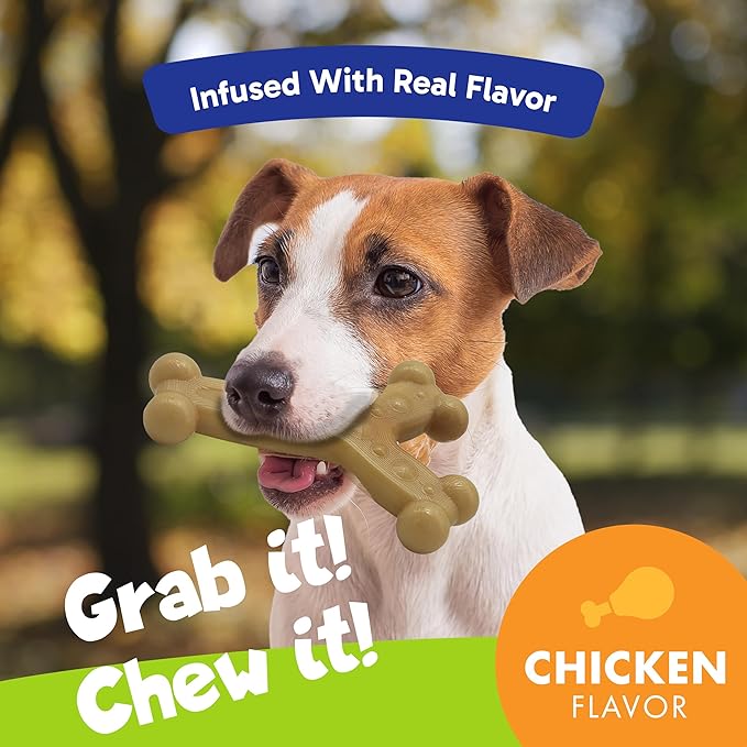 Chew'ems Durable Chew Toys for Small Dogs | Long-Lasting & Flavorful Chew Dog Toys, Small Dog Breeds | Chicken-Flavored
