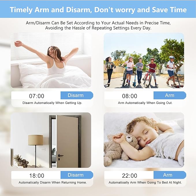 Home Alarm System,12 Pieces Smart Home Alarm Security System DIY No Monthly Fee,Phone Alert,Alarm Siren,Door/Window Sensors,Remotes,Compatible with Alexa and Google, for House Apartment Office,Villa