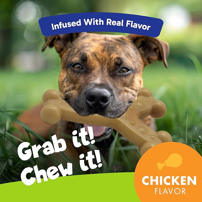 Chew'ems Durable Chewy Dog Toys | Long-Lasting & Flavorful Chew Dog Toys, Large Dog Breeds | Large Dogs, Chicken-Flavored