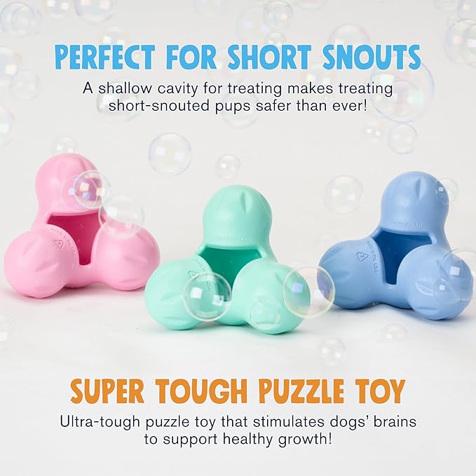 WEST PAW Zogoflex Tux Treat Dispensing Dog Chew Toy – Interactive Chewing Toy for Dogs – Dog Games for Aggressive Chewers, Fetch, Catch – Holds Kibble, Treats, Small 4", Mint