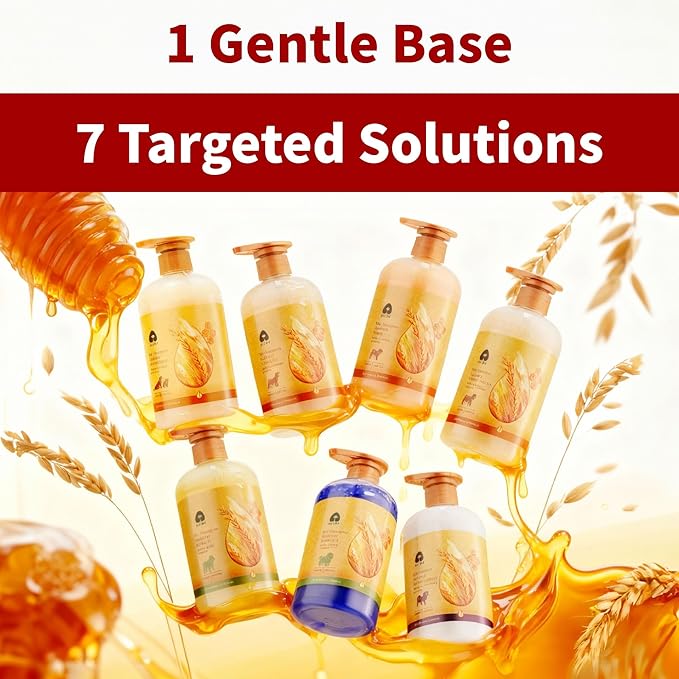 Arf Arf Tearless Puppy & Kitten Shampoo with Oatmeal & Honey - Gentle, Soothing Formula for Sensitive Skin & Soft Fur - 16oz