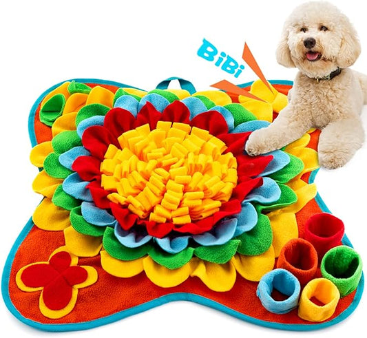 Snuffle Mat for Dogs Pet Treats Feeding Mat for Small/Medium Breed Dogs Non-Slip/Portable/Durable Interactive Dog Puzzle Toys Encourages Natural Foraging Skills (Blue)