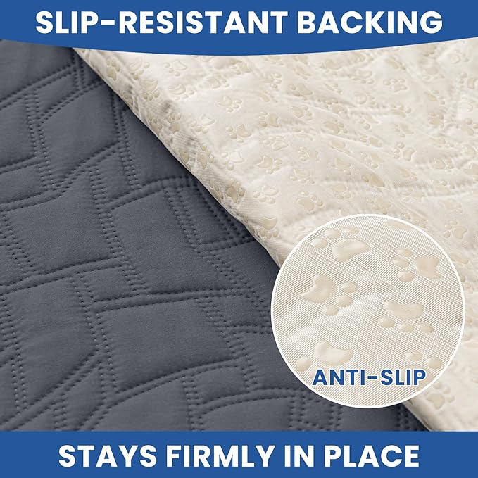 Waterproof Dog Bed Cover, Non-Slip Dog Blanket for Couch, Sofa Covers Washable, Waterproof Blanket for Furniture, Pet Bed Mat for Sofa, Car, Pet-Friendly Couch Covers (40x50 Inch, Dark Grey)