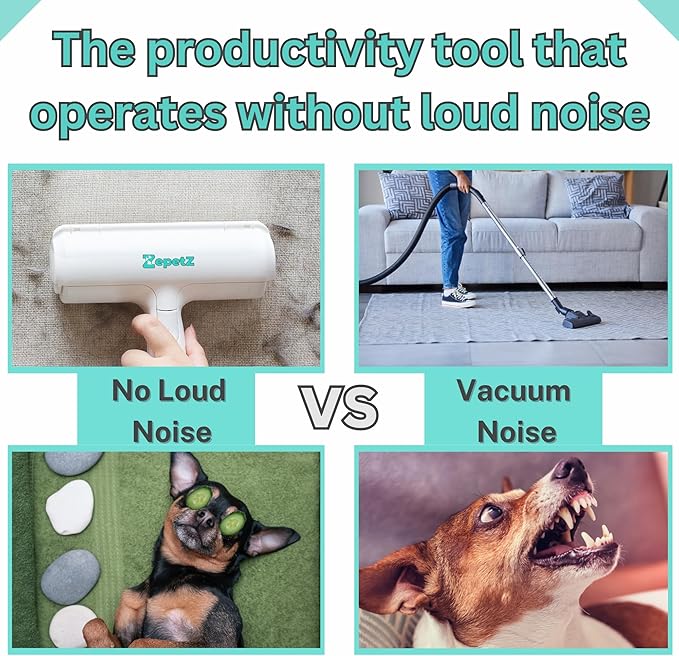 Pet Hair Remover Roller – Reusable Self-Cleaning Fur Removal Tool for Dogs & Cats – Ergonomic & Eco-Friendly Lint Roller for Couch, Carpet, Bed, Car Seat & More (White)