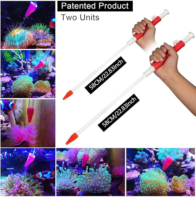 Aquarium Choice Coral Feeder Long Syringe Tube Upgraded Version 58CM/22.83Inch Length Two Units(Patented Product)