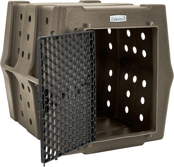 Dakota 283 Canine Rough and Tough Economy Dog Crate w/ Removable Two-Way Door - Heavy Duty Outdoor Kennel for Medium Breed Dogs (Coyote Granite, Intermediate)