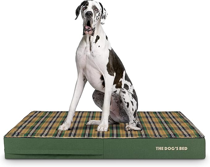 The Dog’s Bed Orthopedic Memory Foam Dog Bed, XXL Green Tartan, Pain Relief for Arthritis, Hip & Elbow Dysplasia, Post Surgery, Lameness, Supportive, Waterproof Washable Cover, Veterinary Approved