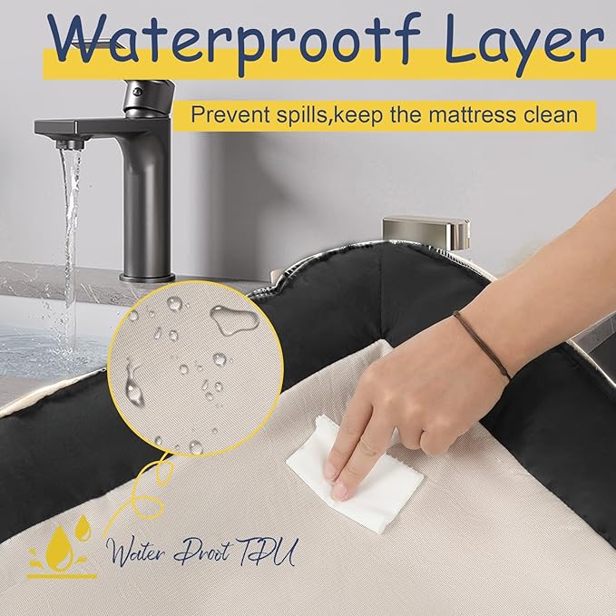 Orthopedic Dog Bed for Large Medium Sized, Washable Memory Foam Large Dog Bed, Durable Medium Pet Sofa with Removable Cover, Washable Waterproof Pet Couch Beds(Grey, XXL)