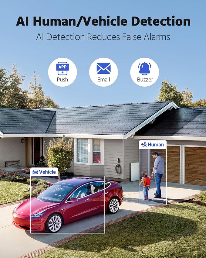 ANNKE 2MP Two-Way Audio Security Camera System, 8CH 3K Lite DVR, 4pcs 1080P CCTV White Wired Cams with Color Night Vision, AI Motion Detection, Smart AcuSearch, 2TB HDD for Outdoor Home Surveillance