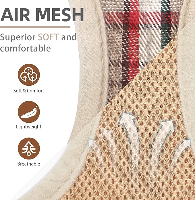 PUPTECK Adjustable Dog Harness Collar and Leash Set Step in No Pull Pet Harness for Small Medium Dogs Puppy and Cats Outdoor Walking Running, Soft Mesh Padded Reflective Vest Harnesses, Khaki XXS