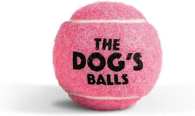 The Little Dog's Balls, Dog Tennis Balls, Pink 6-Pack, Strong Toy for Agility Training, Puppy Training, Play, Exercise & Fetch, 1.9 Inches Diameter