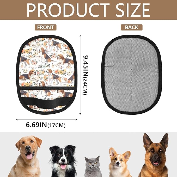 Pet Grooming Gloves Reusable Dog & Cat Hair Remover for Furniture, Car Interiors Multi-Surface Deshedding Tool for Carpets, Bedding & Home Cleaning