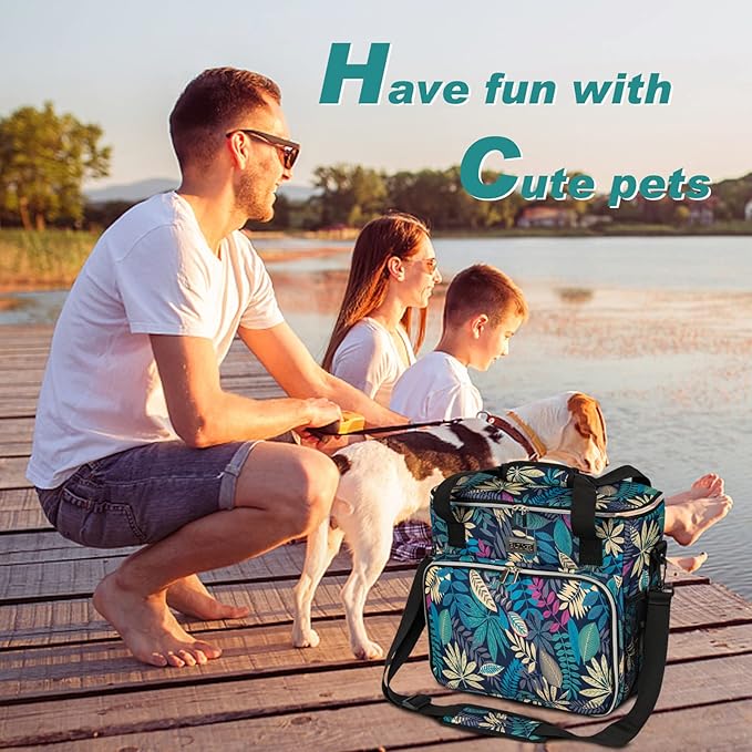 BAGLHER Dog Travel Bag, Pet Travel Bag (All Pet Travel Supplies), with 2 Pet Food Containers and 2 Collapsible Silicone Bowls; Essential Kits for Travel Hawaii