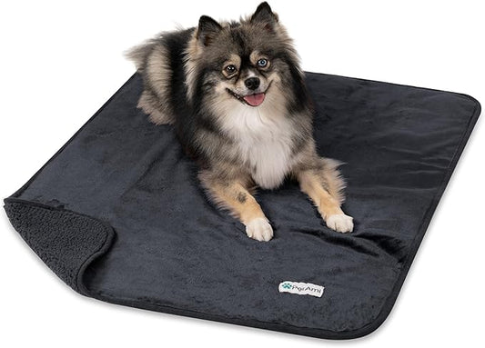 PetAmi Waterproof Dog Blanket for Small Medium Dogs, Pee Proof Pet Blanket for Couch Bed, Reversible Water Proof Blanket for Puppy Indoor Cat, Soft Dog Fleece Blankets Washable, 29x40 Gray