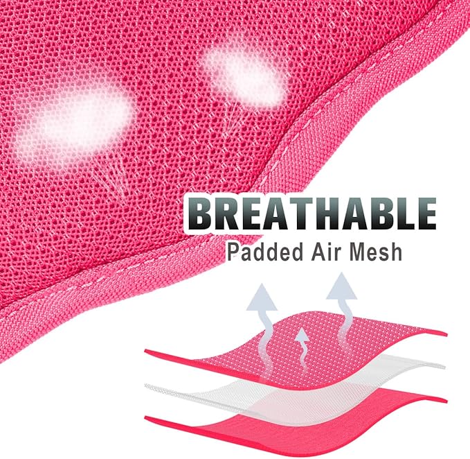 BARKBAY No Pull Dog Harness Large Reflective Dog Harness with Front Clip and Easy Control Handle for Walking Training Running with ID tag Pocket(Pink,XL)