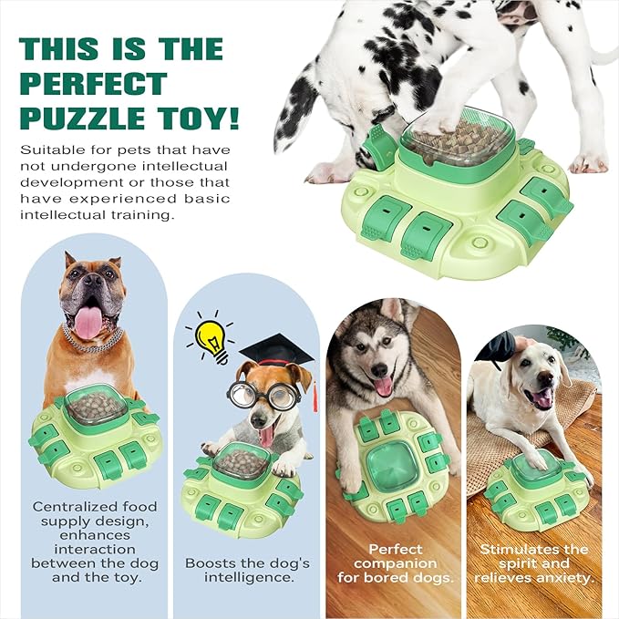 KADTC 2 Levels of Challenge Dog Puzzle Toy for Small/Medium/Large Dogs Treat Puzzles Feeder Food Dispenser Slow Enrichment Feeding Puppy Mental Stimulation Toys Brain Game Christmas & New Year Gift