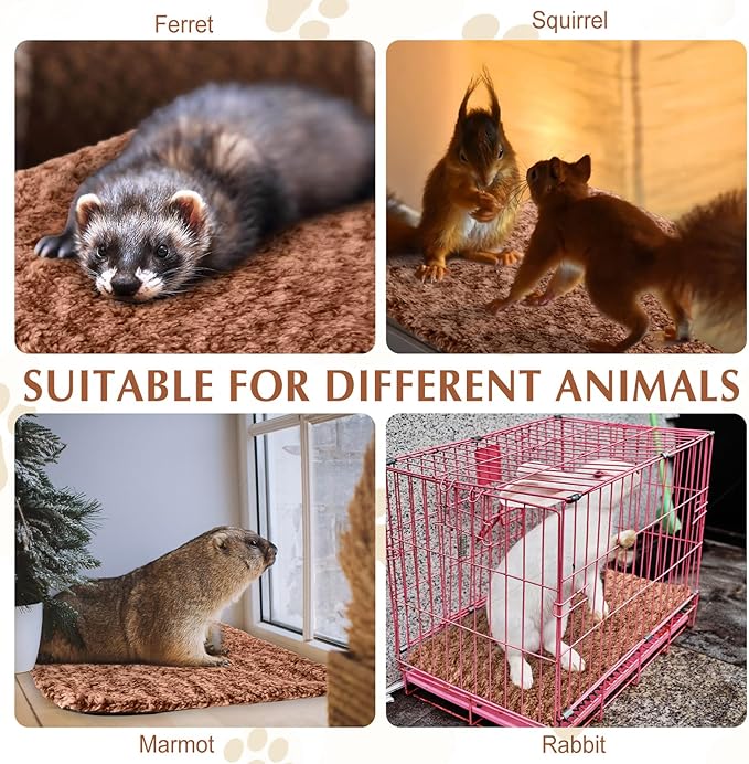 4 Pack Self Warming Cat Pads Self Heating Cat Mat Washable Homeless Dogs Thermal Pads Kennel Pad Reflects Body Heat Warm Crate Bed Mat for Indoor Outdoor Pet(Brown,16 x 20 Inch)