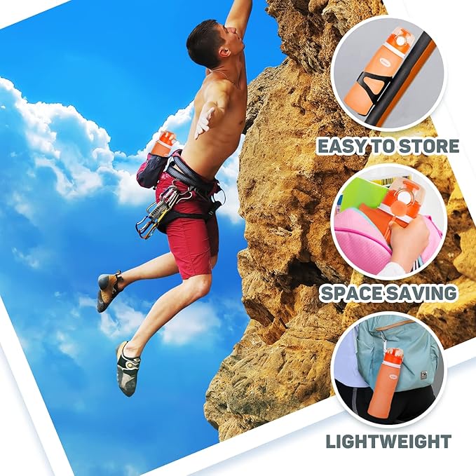 Kemier Collapsible Silicone Water Bottles-750ML,Medical Grade,BPA Free Travel Water Bottle Can Roll Up,26oz,Leak Proof Foldable Sports & Outdoor Water Bottles