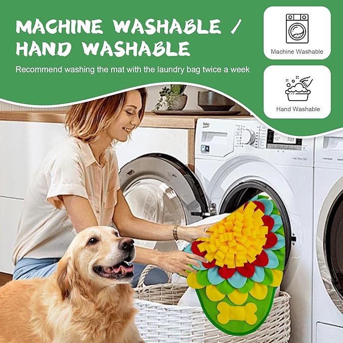 Snuffle Mat for Dogs Pet Treats Feeding for Small Medium Breed Dogs Non-Slip Interactive Dog Puzzle Toys Encourages Natural Foraging Skills