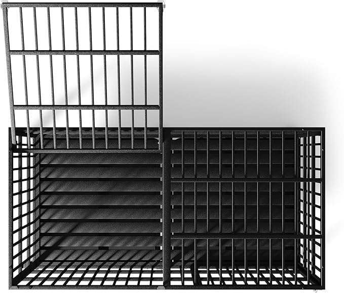 64 inches Heavy Duty Dog Crate, Oversize Dog Crate for Giant Dogs, Extra Large Double Dog Cage with Large and Spacious Space, Two Doors with Four Locks for All Large Dog Breeds