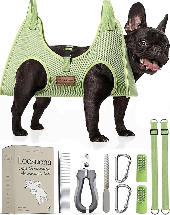 Dog Grooming Hammock – for Dogs Cat Grooming Hammock,Dog Sling for Nail Trimming with Dog Nail Clippers for Small Dogs,Dog Hammock for Nail Trim,Dog Hanging Harness for Nail Trimming