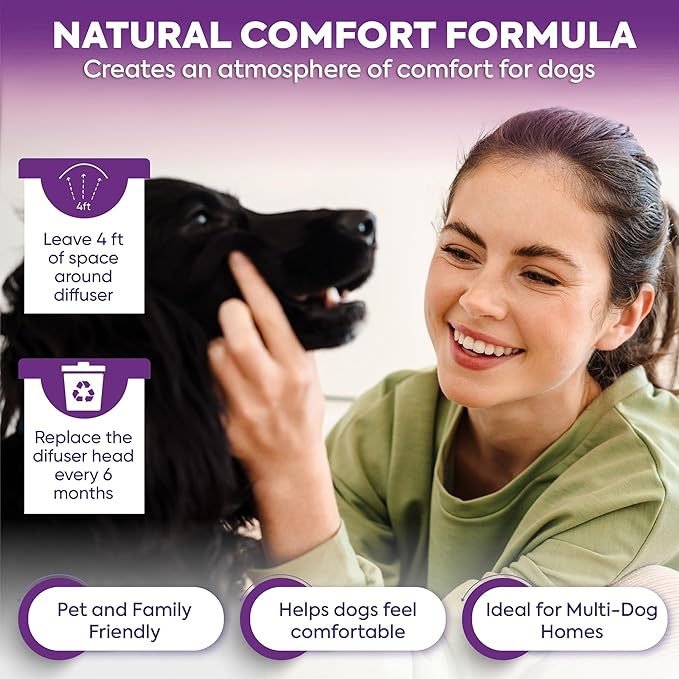 Calming Diffuser for Dog: Premium Dog Calming Diffuser - Pheromone Diffuser for Dogs - Dog Calming Plug in - Dog Diffuser to Stop Peeing in House, 2 Pack (MC Lavender)