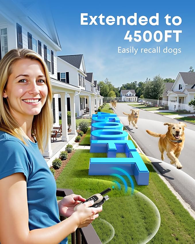 2-in-1 Dog Bark & Shock Collar – 4500FT Dog Training Collar with Remote, 3 Training Modes & LED Light, IPX8 Waterproof E Collars with Anti-Barking for Small Medium Large Dog (Titanium)