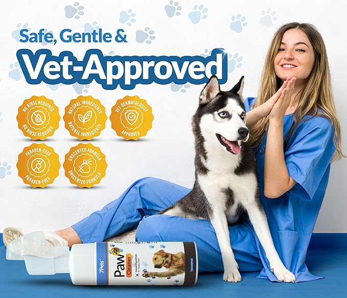 Paw Cleaner for Dogs & Cats | Gentle Dog Paw Washer | No Rinse Foaming | Unscented | Pet Foot Cleaner with Built-in Silicone Brush for Muddy Paws | Puppy & Kitten Paw Wash | 5 fl oz