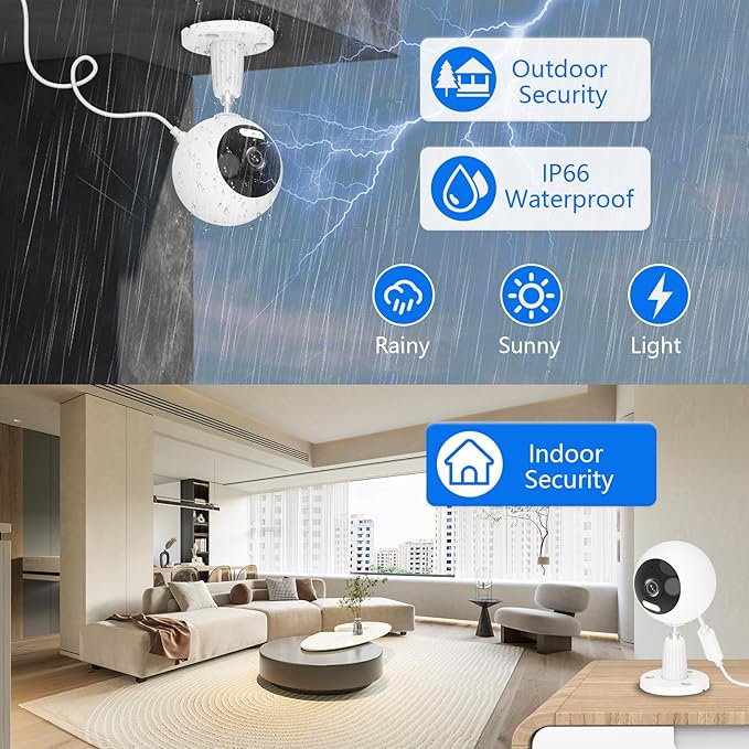 5G Cameras for Home Security,3MP Outdoor Indoor Security Camera for Baby/Elder/Dog/Pet/Nanny, WiFi Baby Monitor, 3 Alarm Modes, 3 Night Vision, IP66 Waterproof, 24/7 SD Recording/Cloud