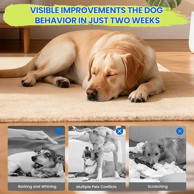 Dog Calming Diffuser, 4 in 1 Puppy Pheromones Calming Diffuser, Relaxing Pheromone for Dogs Relief Stress Anxiety Reduce Aggression Barking, Help Train Dog to Pee, 2 Diffuser 2 Refill(48ml)