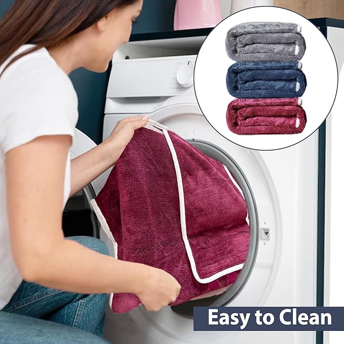 Dog Bathrobe Towel Dog Drying Coat - Super Absorbent Bath Robe for Drying Dogs Large, Soft Adjustable Collar & Belly Strap Fast Drying Coat Pet Dog Cat Bath Robe Towel (Purple, 3X-Large)