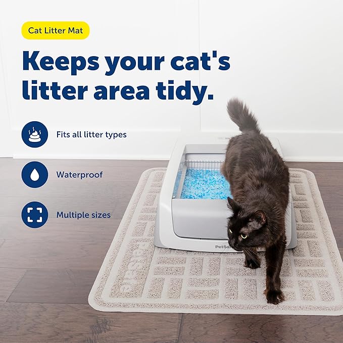 PetSafe Cat Litter Mat - Waterproof Litter Trapping Mat for Hygienic Clean Floors - Anti-Slip Double Layer Back - Cat-Friendly Texture for Sensitive Paws