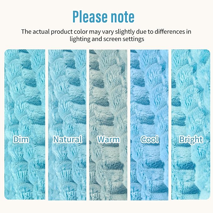 Water Resistant Blanket for Bed, 80"x90" Leakproof & Pet Friendly - King Size Waterproof Blanket, Reversible Large Water Resistant Throw (Sky Blue/Pale Blue)