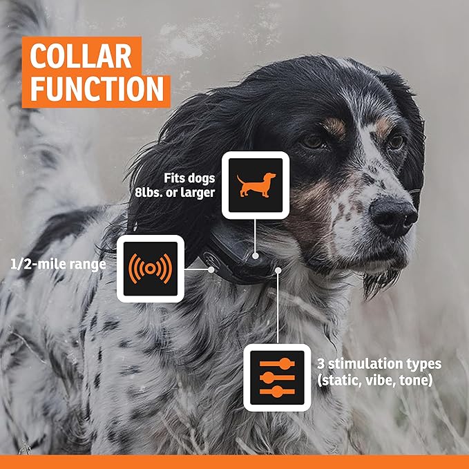 SportDOG FieldSentinel 825 Remote Trainer with Bodyguard Health Alerts - Monitor Heart Rate & Exertion - Half-Mile Range Trainer - Static, Tone, & Vibration Modes