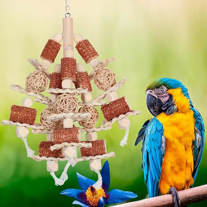 Bird Toys, Natural Corn Stick Parrot Toys Hanging in Bird Cages，for Small and Medium-Sized Macaws,African Grey,Cockatoos,Cockatiel,Sun Conure，Amazon Parrots