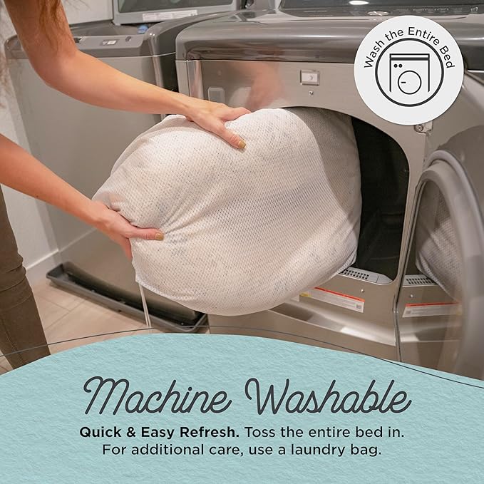 Best Friends by Sheri The Original Calming Donut Dog Bed – Washable Plush Pet Bed for Cats & Small Dogs up to 25 lbs, Lux Faux Fur, Gray, Small (23" x 23")