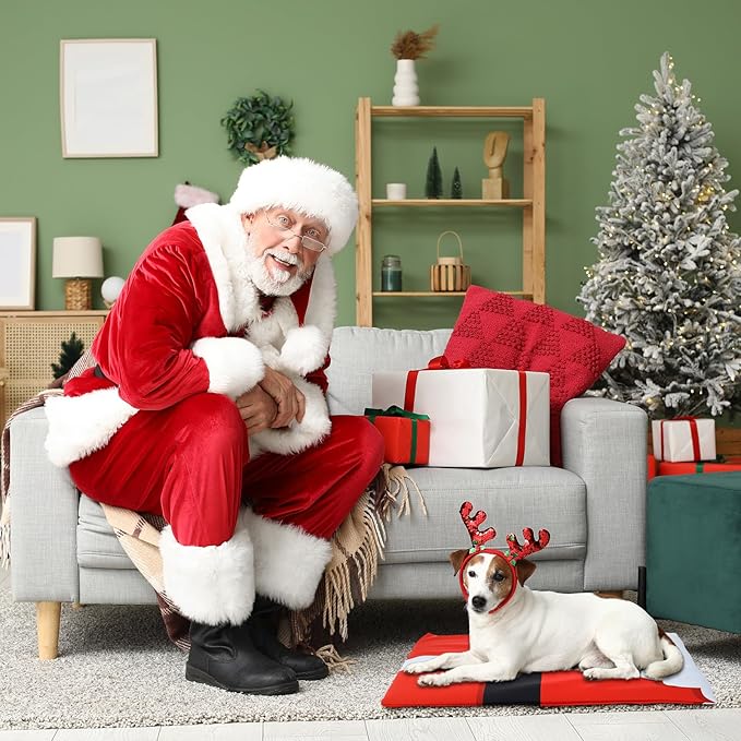 Tuanse Christmas Pets Heating Pad for Cats Dog 12 Level Adjustable Temperature Electric Heated Pad with Timer Waterproof Cat Heated Bed with Chew Resistant Cord for Pet Dog Puppy(17.7 x 23.6 Inch)