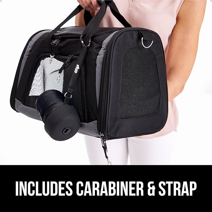 GORILLA GRIP Dog Water Bottle, Portable Water Bowl Dispenser for Dogs, 12 oz Leak Proof Pet Travel Squeeze Bottles, Food Grade Silicone, to Go Puppy Essentials, Hiking Camping Trip Accessories, Black