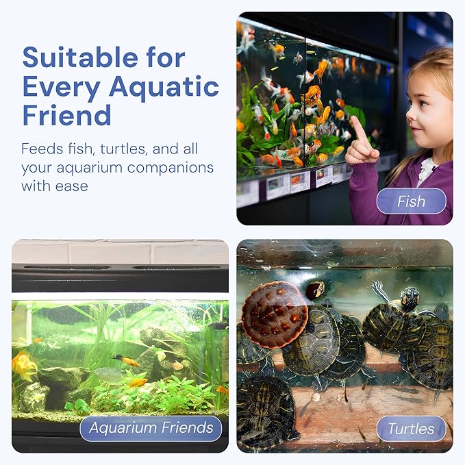 Auto Fish Feeder for Aquariums – Automatic Timer Dispenser with LCD Display & Adjustable Settings – Great for Vacation or Daily Feeding