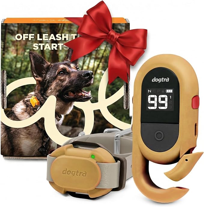 Dogtra CUE Gen 2 Tan – Customizable E-Collar for Dogs Training Collar with Remote – Easy, Safe, Beginner-Friendly Design – 99 Levels, Vibration, Boost, Waterproof, Rechargeable, 400-Yard Range