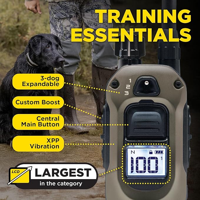 Dogtra 1900X 2-Dogs E-Collar with Remote [New Edition] 35 lbs+, 3/4 Mile Range, LED Light, 100 Levels Control for Stubborn Dogs, Waterproof, Boost for Quick Recall, Vibration, Safety Lock & Tone