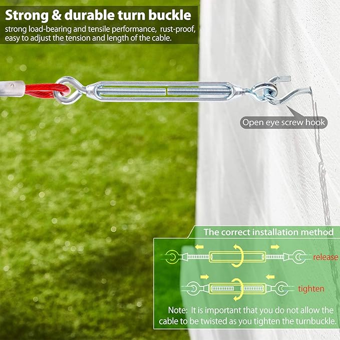 Heavy Duty Aerial Dog Tie Out Trolley System for Small to Large - Dog Run Cable 100ft /75ft Zipline with 10ft Runner Cable Great for Yard Camping Outdoor (Red, 75 ft for one up to 200 lbs)