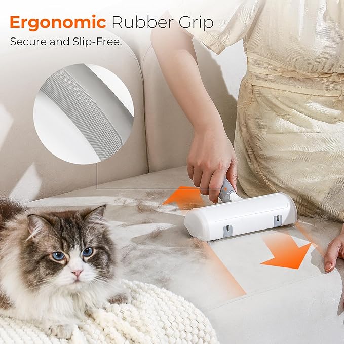 Reusable Pet Hair Remover Roller for Dog & Cat Hair – Lint Roller for Couch, Furniture, Carpet, Clothes & Car – Self-Cleaning Dog Hair Lint Roller and Cat Hair Remover for Home