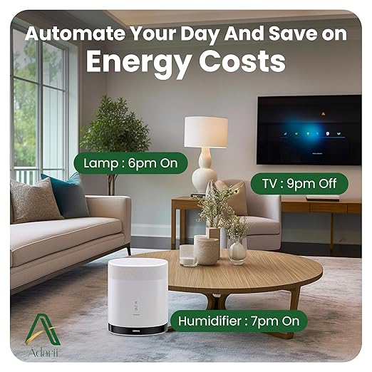 Adarii Smart Plug Google Home, Compatible with Alexa, 15A WiFi Plug, 2.4GHz, Smart Life Plug, Voice Control, Compact Indoor Smart Plug, FCC Certified, Tuya Smart Plug, No Hub Needed, 1 Pack